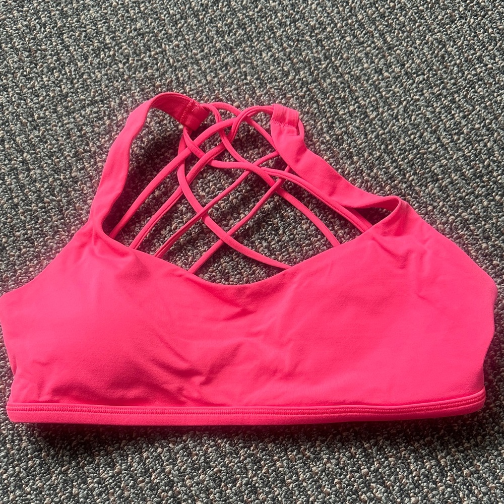 Lululemon Athletica Vibrant Pink Strappy Sports Bra